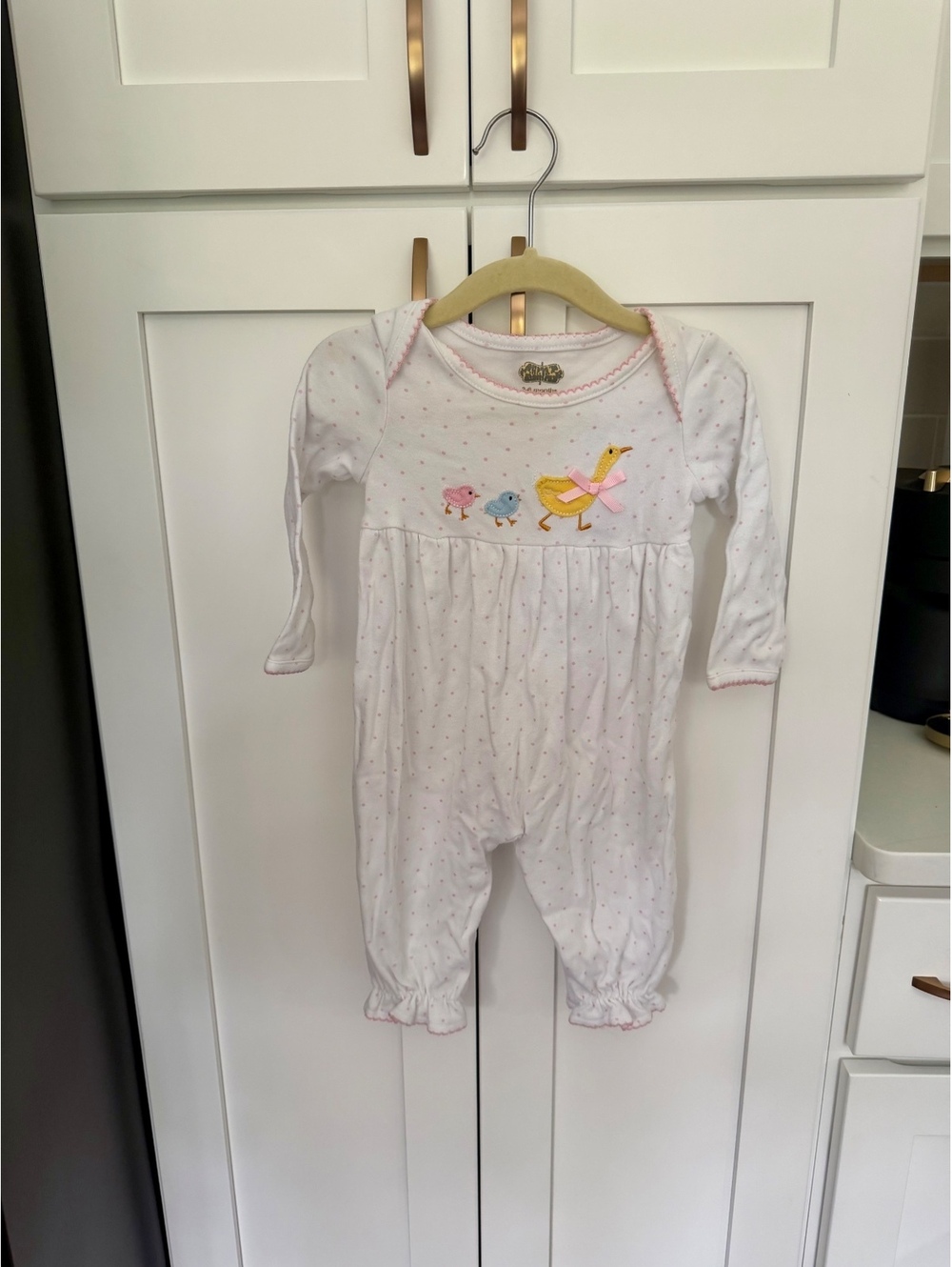 Vintage Mud Pie Baby Girl 3-6 Months Onesie with Duck and Chick Embroidery